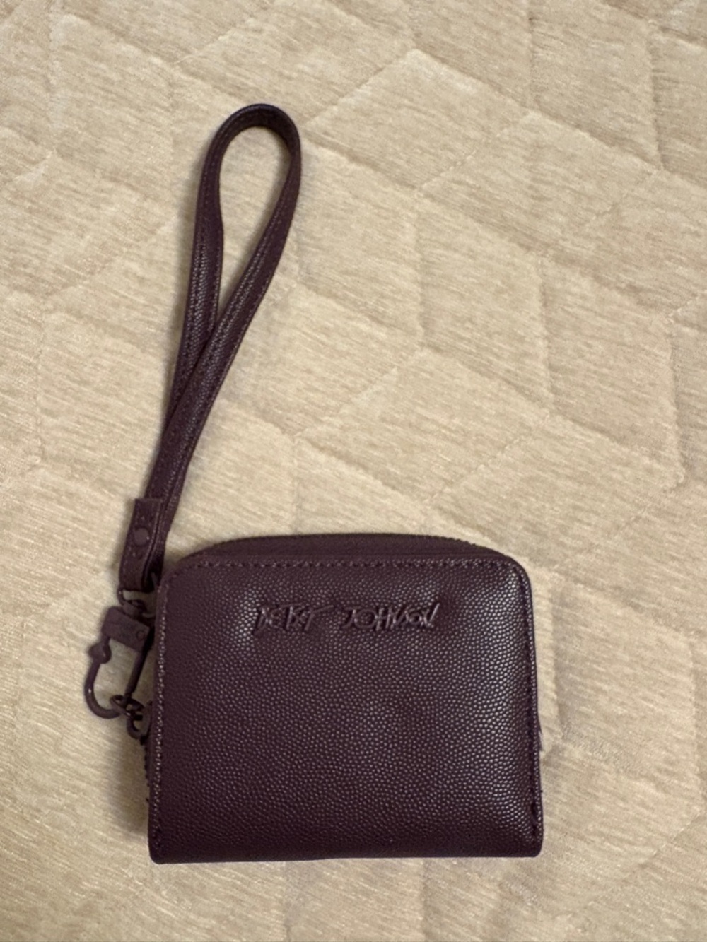 Betsey Johnson Pebble Leather Wristlet Wallet - Plum